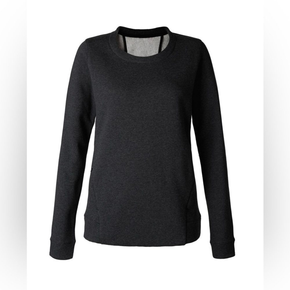 Lululemon &go Endeavor Long Sleeve Heathered Black Cut Out Back Sweatshirt